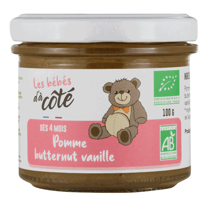 Purée pomme butternut vanille Bio - Les bébés d'à côté - 100g