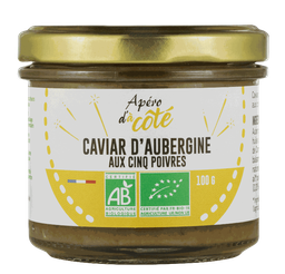 Caviar d'aubergine aux cinq poivres Bio - A côté -100g